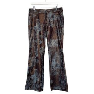 CACHE BROWN BLUE COATED FLARED JEANS SZ 10